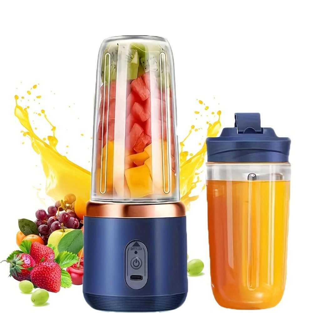 Portable Blender Family with Slim Digital Purple or White Models and Blue or Pink Double-Cup Options