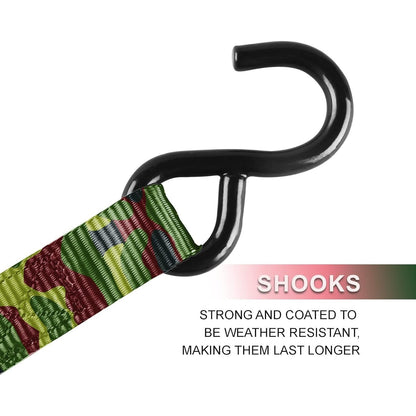 Ratchet Tie Down Straps 4-Pack 15FT 1,500 lb Break Strength Heavy Duty with Soft Loops & Storage Bag – High-Visibility Webbing for Motorcycle ATV Kayak Truck Bed Trailer Roof Rack