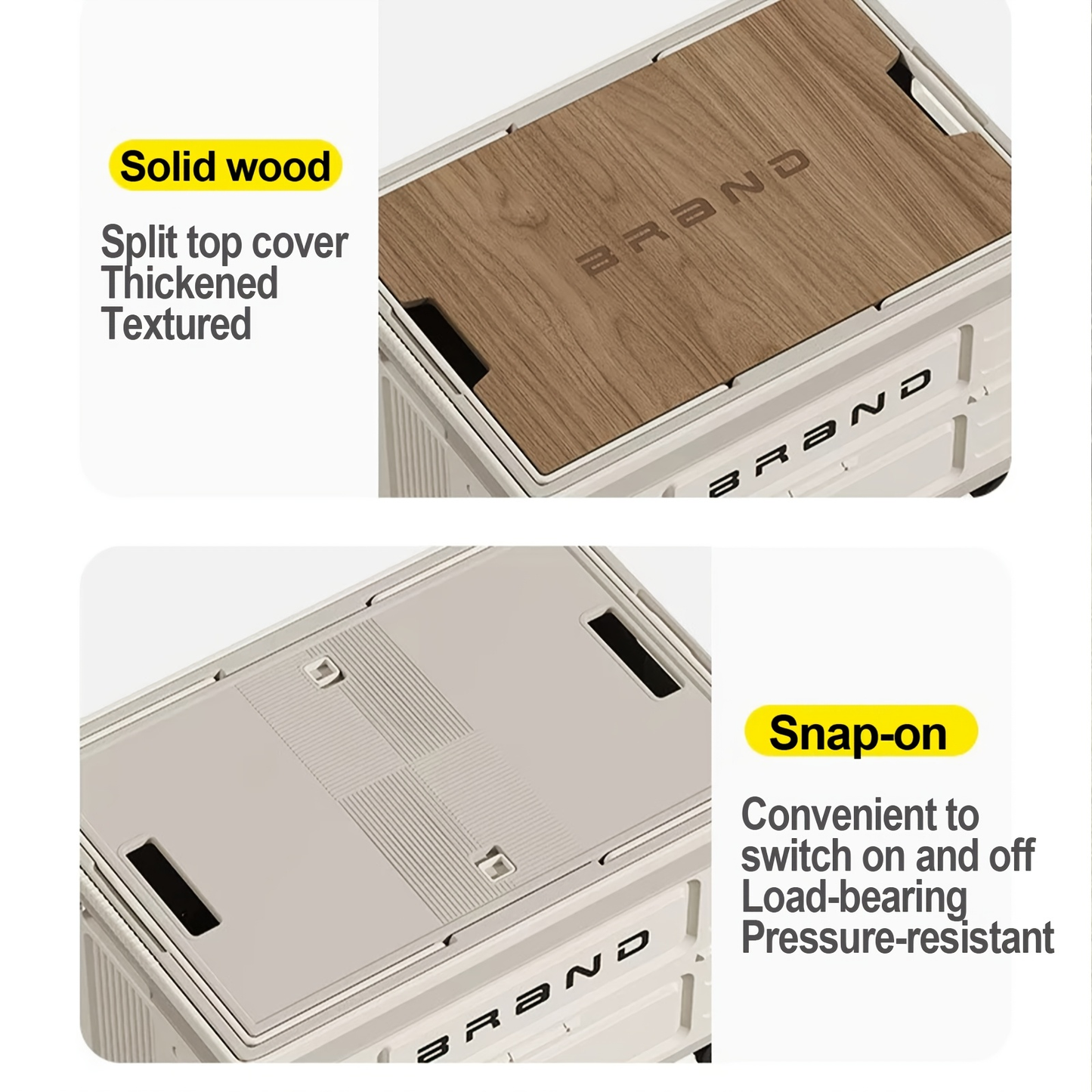 Collapsible White Storage Bin with Lid and Carry Handle in the Exact White Checkout Option