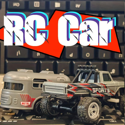 Mini Remote Control Pickup Truck with Detachable Trailer, Five Color Options and Spring Suspension