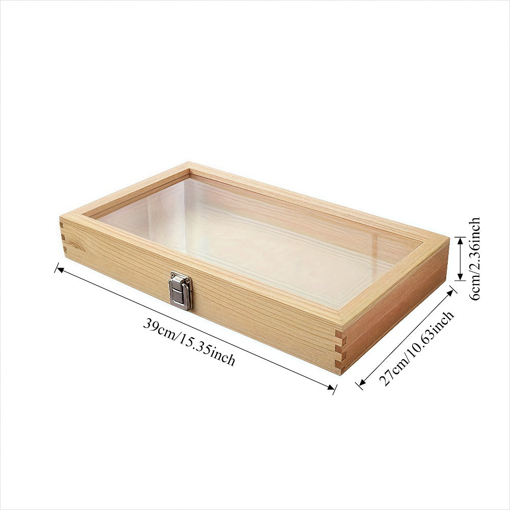 Jewelry Box, Wooden Drawer Display Organizer with Acrylic Window and Buckle Lock in One- or Two-Piece Sets