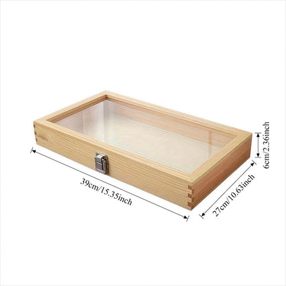 Jewelry Box, Wooden Drawer Display Organizer with Acrylic Window and Buckle Lock in One- or Two-Piece Sets
