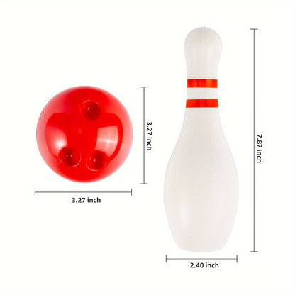 12-Piece Light-Up Bowling Set with 10 Glowing Pins, 2 Balls and 7.87-Inch Pin Height for Indoor or Outdoor Play