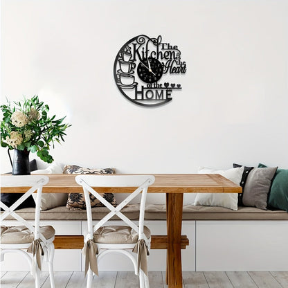 Coffee-Themed Vinyl Record Wall Clock with Cutout Lettering and Standard or LED Light Configuration