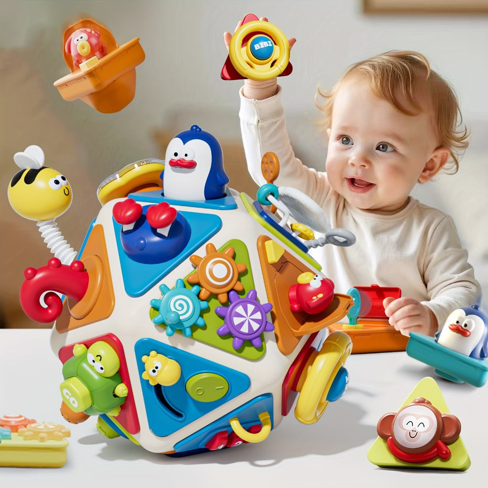 21-in-1 Toddler Busy Board Activity Cube – Early Educational Sensory Toy for Boys & Girls Ages 1-3 | Travel Toy | 1st Birthday & Christmas Gift for Kids