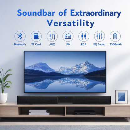 Deep Bass Soundbar with Subwoofer for Smart TV, 22" Wireless Bluetooth 5.0 Surround Sound System