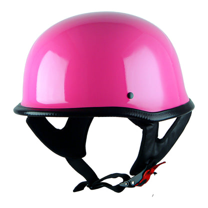 German Style Motorcycle Half Face Helmet – Novelty Skull & Carbon Fiber Design, UV Glossy Finish, Removable Washable Padding, Quick Release Buckle, Adult M/L/XL