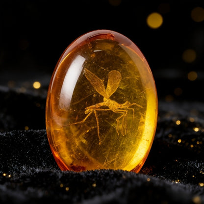 Amber-Look Mosquito Specimen Figurine with Oval Resin Form and Three-Inch Listed Height Pictured