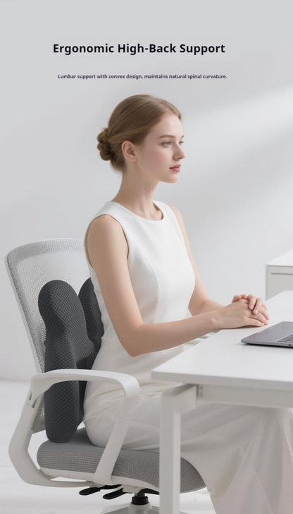 Lumbar Support Cushion & Seat Cushion Set – Ergonomic Office Chair Pillow for Lower Back Pain Relief, Breathable Memory Foam Waist & Hip Support for Home, Car & Desk Chair