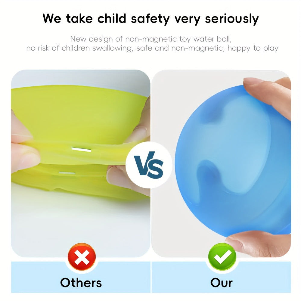 Reusable Silicone Water Balloons 8-Pack for Kids – No Magnets Quick-Fill Leak-Proof Splash Balls, Eco-Friendly Outdoor Summer Toy for Pool Party Backyard Water Fight Games