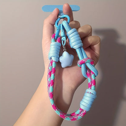 Nylon Phone Lanyard with Star Pendant Dual-Use Crossbody & Wrist Strap Adjustable Durable Neck Strap – 6 Colors for Outdoor Hiking Travel Festival Women Girls Teens Gift