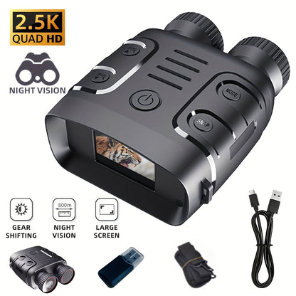 Infrared Night Vision Goggles HD 2.5K with 10X Zoom & CMOS Sensor – Full-Dark Visibility Binocular Scope for Hunting, Boating & Outdoor Adventures, Photo & Video Capture, Battery Powered