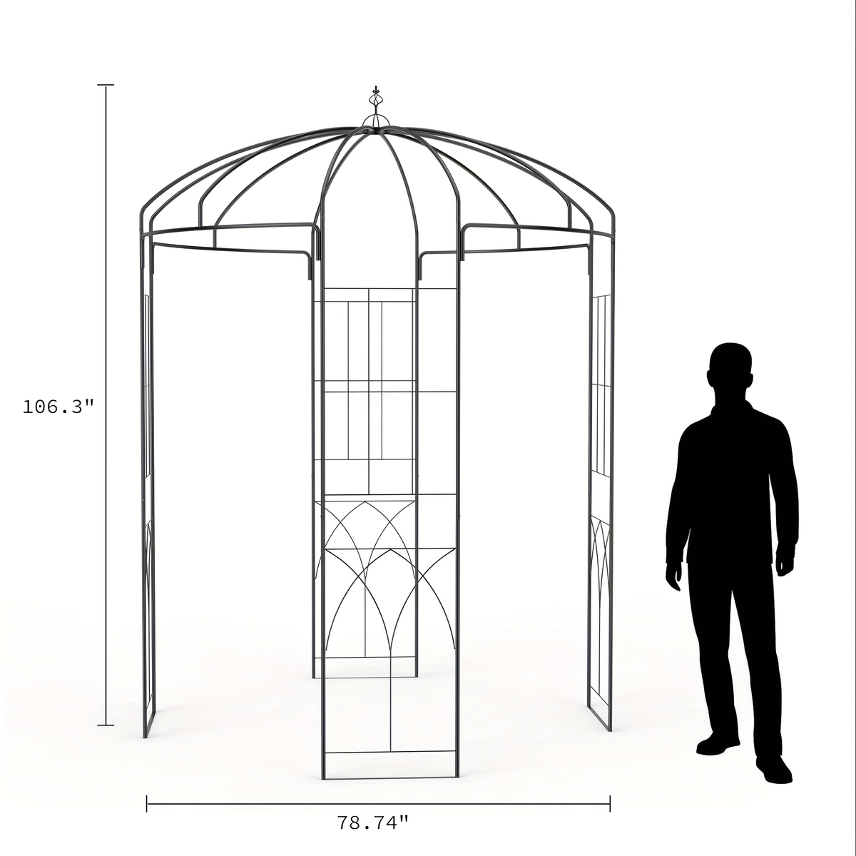 Garden Gazebo Arch 9ft Birdcage Pergola Climbing Plants Wedding Decor