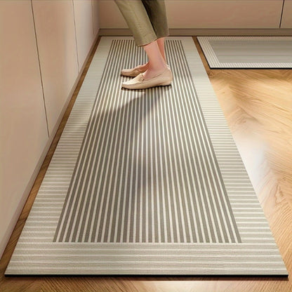 Kitchen Mat, Plain Ribbed Gradient Runner in QS-01 to QS-04 Styles with 19.69x31.5 or 19.69x62.99-Inch Sizes