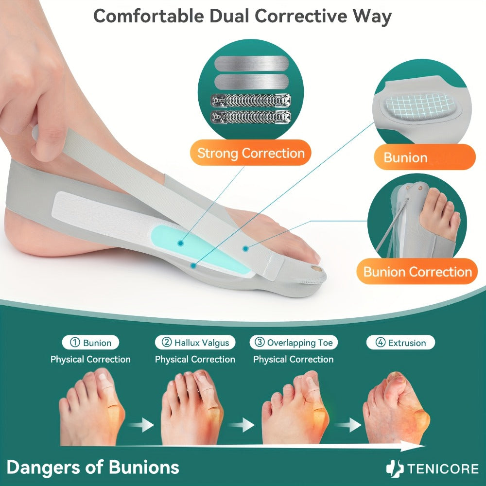 Four-Point Big Toe Separator Sleeve Pair in Medium or Large with Heel Strap and Open-Toe Design
