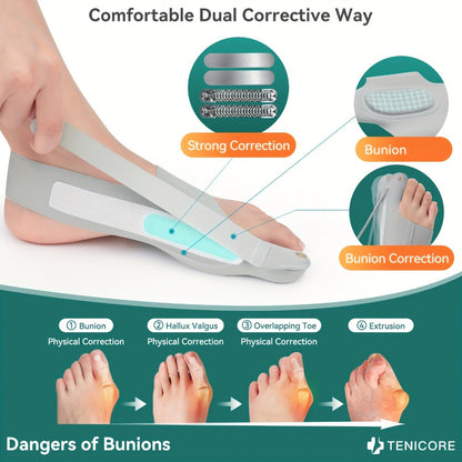 Four-Point Big Toe Separator Sleeve Pair in Medium or Large with Heel Strap and Open-Toe Design