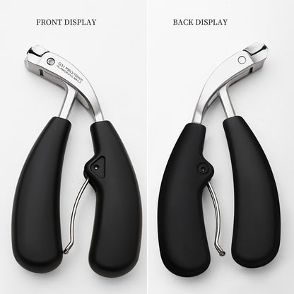 Two-Piece Nail Tool Set with Black-Handle Clipper and Slim Angled Detail Tool in Fitted Shapes