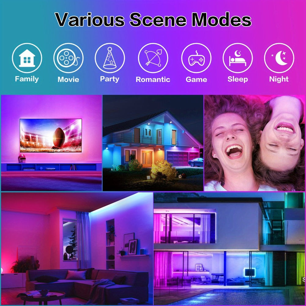 IR Remote LED Strip Lights with Music Sync & DIY Mode - RGB Color Changing Gradient Breathing Flashing for a Home Lash Beauty Routine