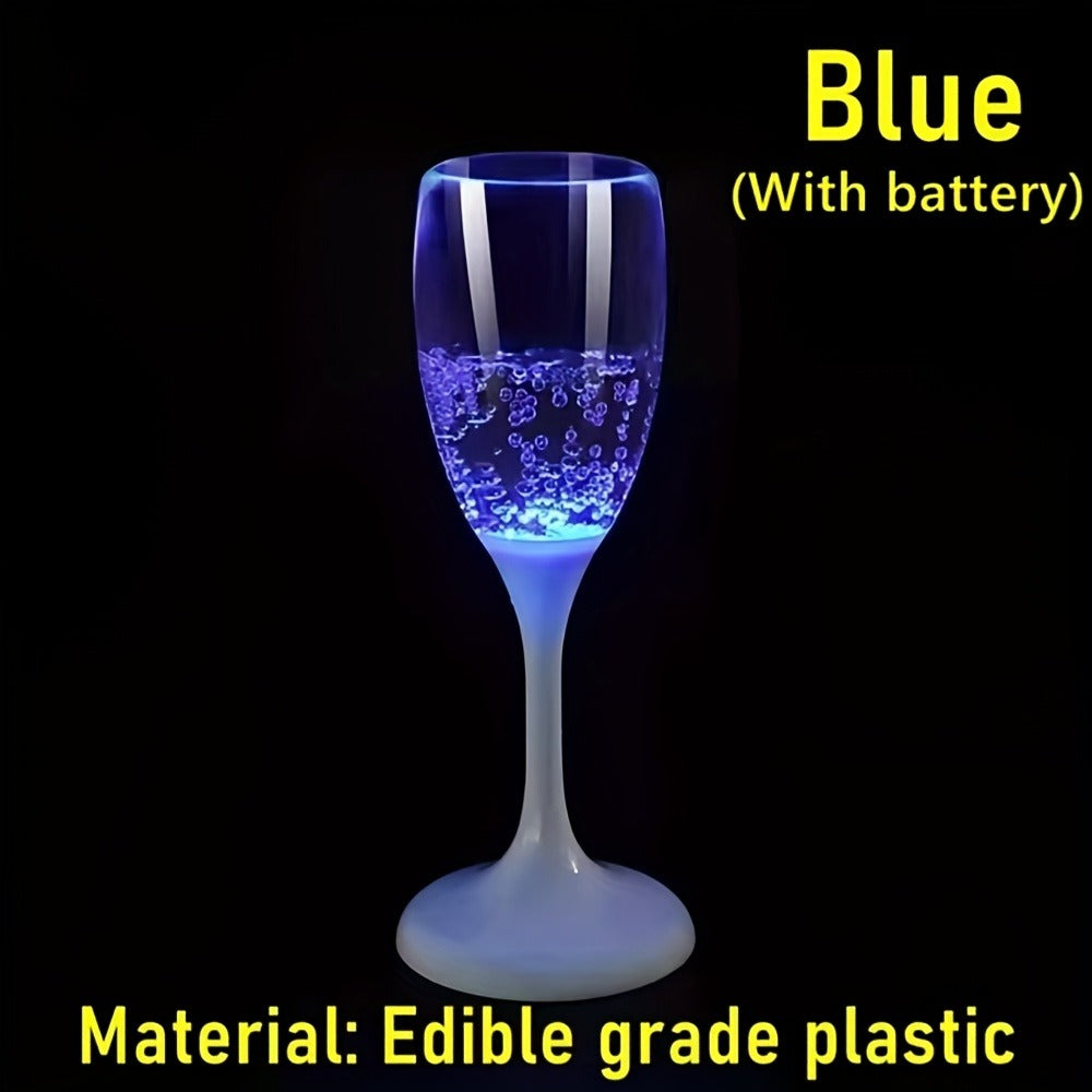 Six-Piece LED Light-Up Drinkware Set with Two Style Options: Champagne Flutes or Cocktail Glasses