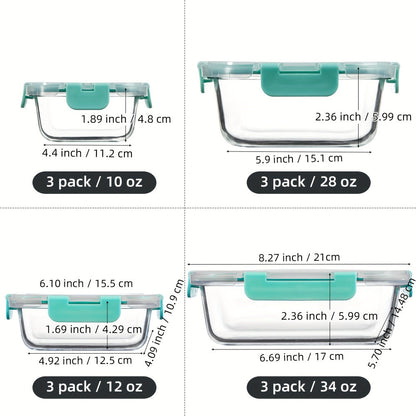 Glass Food Storage Containers with Airtight Lids - Borosilicate Glass Meal Prep Containers Set, Microwave Dishwasher Freezer Safe, BPA Free, Leak Proof Lunch Containers for Kitchen