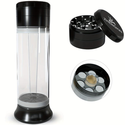 3-in-1 Zinc Alloy Spice Grinder Pre-Rolled Cone Loader 6-Hole Storage Rolling Machine Grinding Filling Storage All-in-One with Cleaning Brush Black Red Blue