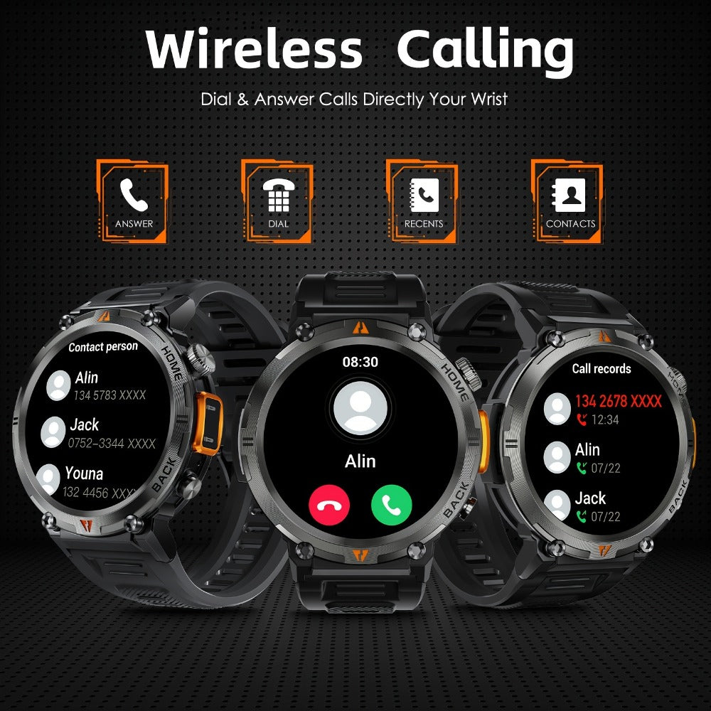 Smartwatch Men's with Bluetooth Calling & Message Notifications, 1.45" HD Touch Screen, IPX8 marking, Step Counter, 300mAh 5-7 Day