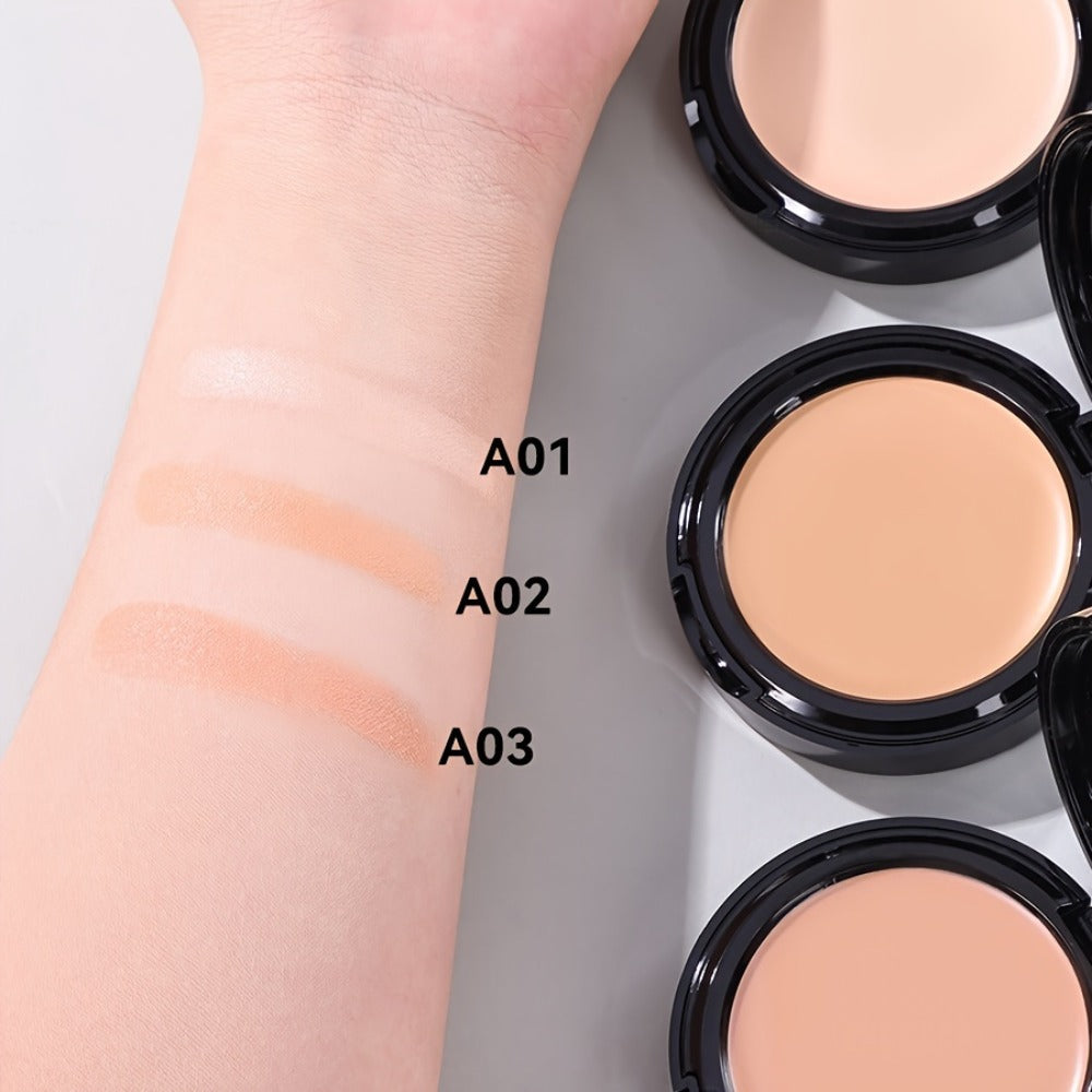 Oil Control Concealer Powder 24H Waterproof Matte Finish – Long-Lasting Natural Coverage 3 Shades All Skin Tones Buildable Face Powder for Women Light Natural Pink