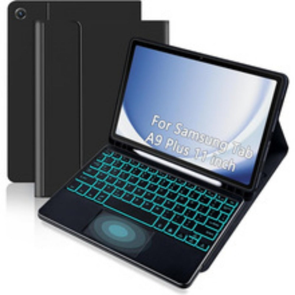 Black or Pink Backlit Touchpad Keyboard Folio for Samsung Galaxy Tab A9+ 11-Inch with Detachable Design