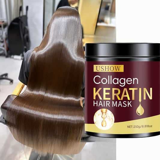 Keratin & Collagen Deep Repair Hair Mask 250g — Intensive Split End Protection & Nourishment for Dry Damaged Hair | Softens, Strengthens & Restores | Salon-Quality Treatment for Women