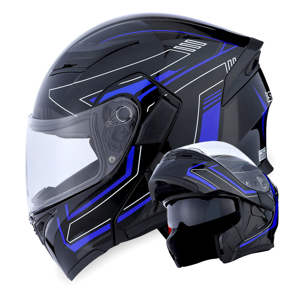 Motorcycle Modular Full Face Helmet Flip Up Dual Visor Inner Smoked Shield Lightweight Aerodynamic Thermoplastic Shell Removable Washable Interior for Men Women, Multiple Colors S M L XL