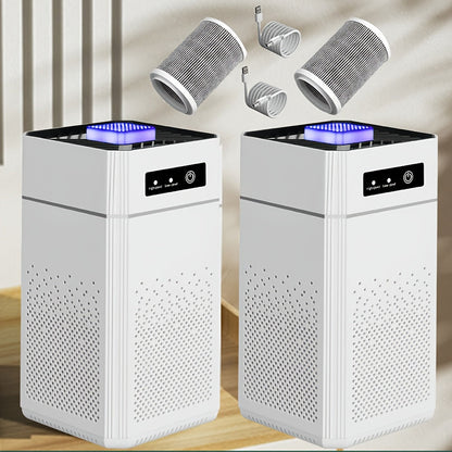 Air Purifier 2 Pack with Replacement Filters & USB Charging Cable – Compact HEPA Purifier for Home, Bedroom, Office, Removes Odors, Dust & Allergens