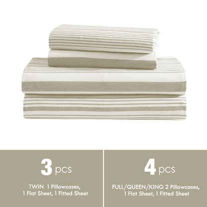Bed Sheet Set Sanded Polyester Microfiber with 35–39 cm Pocket and Solid or Stripe Pattern Options