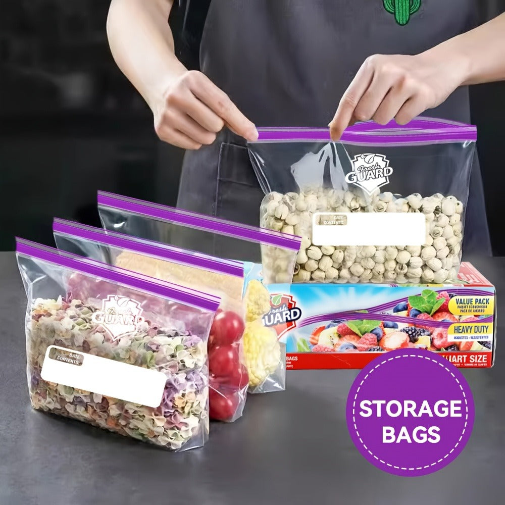 Reclosable Kitchen Storage Bags in Quarter-, One- or Two-Gallon Sizes with Five Count and Pack Options