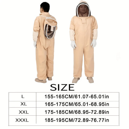Full Body Bee Suit 3-Layer Breathable Veil Hood Gloves Filter Screen