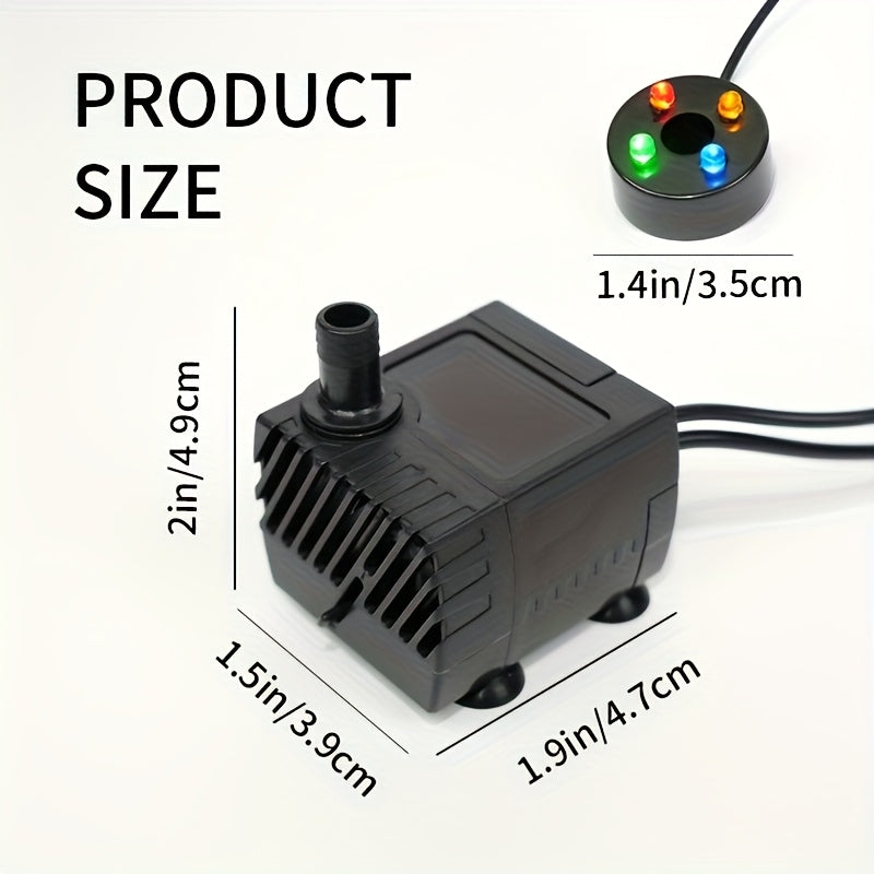 USB Fountain Pump for Aquarium Fish Tank – Quiet Desktop Water Pump