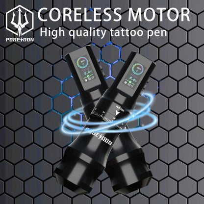 Rotary Tattoo Machine Kit Complete Set TU33 LCD Color Screen 20 Cartridge Needles 11 Inks USB-C Rechargeable Wireless Tattoo Pen for Beginners Apprentices & Artists