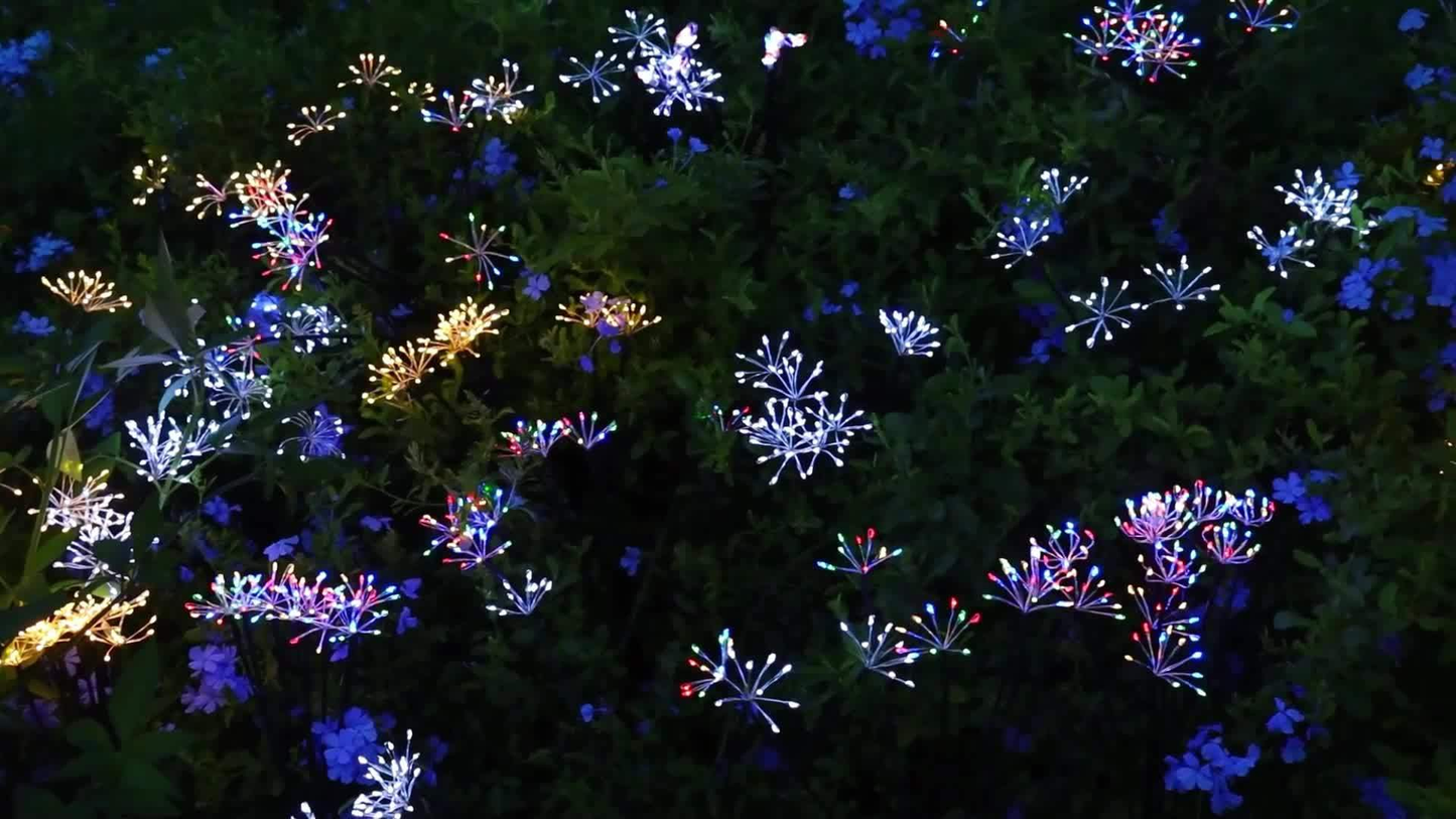 Solar Garden Lights Outdoor 4 Pack Twinkling Swaying Firework LED Stake Lights 2 Modes – Decorative Solar Path Lights for Yard Patio Flowerbed Camping Christmas Party Decor