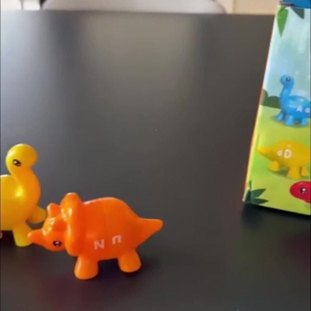 Dinosaur Number Matching Toy for Toddlers — 10 Pairs Retractable Plug-In Counting Sorting Math Game with Storage Bag, Montessori STEM Learning Gift for Boys Girls Ages 1-3, Birthday Easter Christmas
