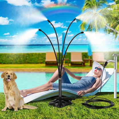Outdoor Misting System Portable 26.5Ft Mist Cooling Kit with Adjustable Stand for Patio Garden BBQ