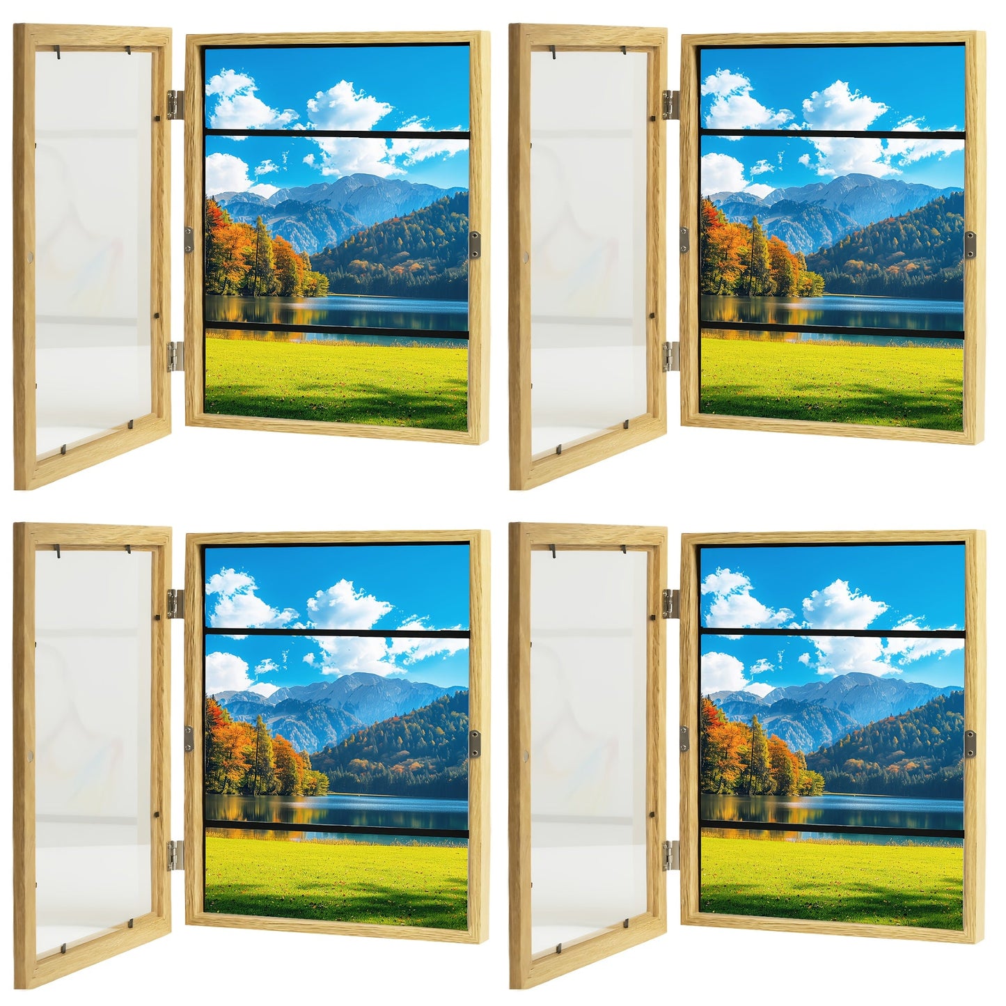 Front-Opening Kids Art Display Frames with Changeable Storage and Six Exact Color-and-Pack Options