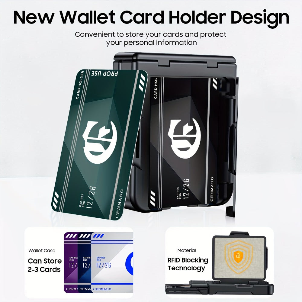 Phone Case Hinge Protector with Built-In Screen Cover, Card Clip and Lanyard for Motorola Razr 2024 and 2025