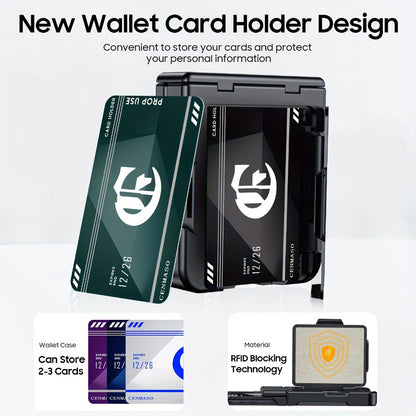 Phone Case Hinge Protector with Built-In Screen Cover, Card Clip and Lanyard for Motorola Razr 2024 and 2025