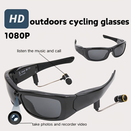 Smart Glasses Camera 1080P HD Video Recording, Built-in 32GB, Music Playback & Phone Call, Wearable Action Camera Sunglasses, 2-Hour Battery, for Travel Vlogging Outdoor Sports, Valentine's Day Gift