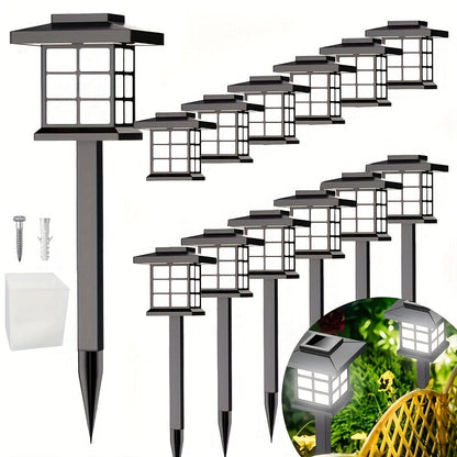 Solar Garden Lights Pathway Stakes in 6/12/24-Piece Sets with Warm, Cool or Multicolor Options