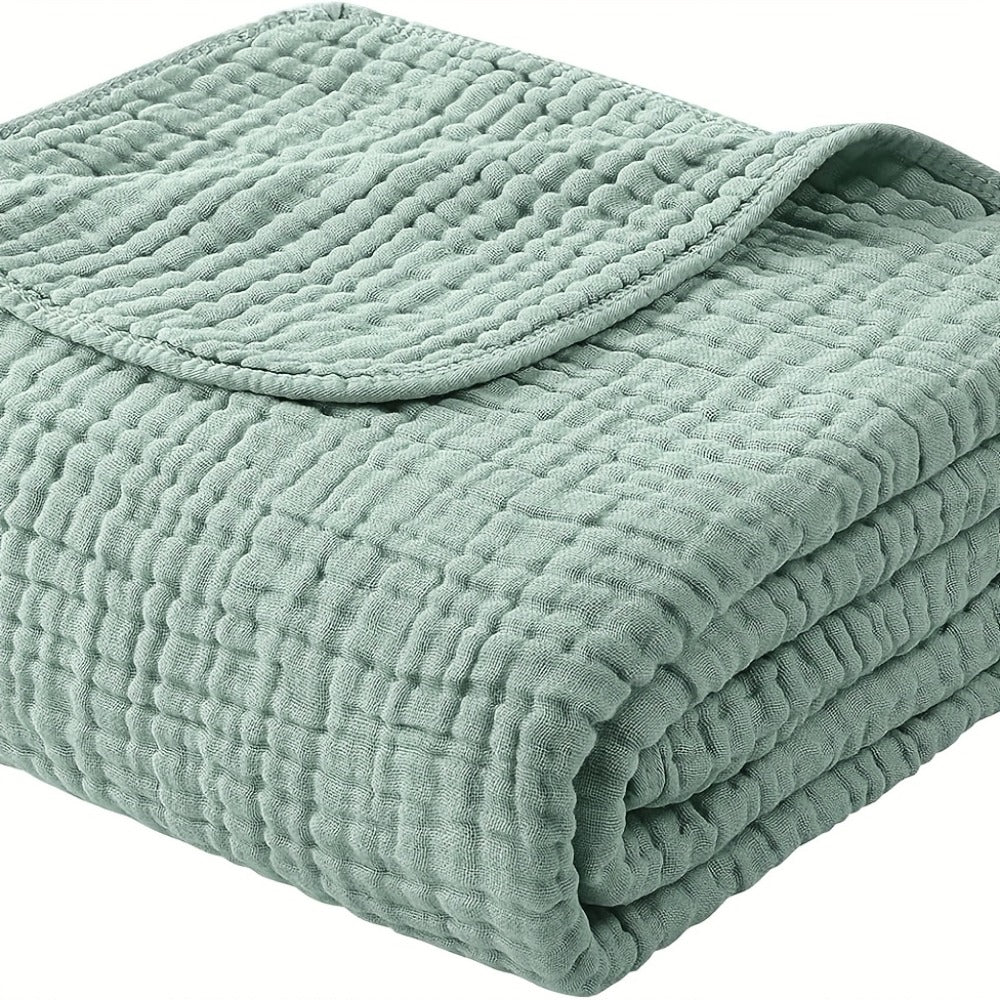 Morandi Cotton Muslin Blanket 6-Layer – Soft Gauze Throw for Couch & Bed, Lightweight Breathable All Season, Machine Washable, 6 Colors
