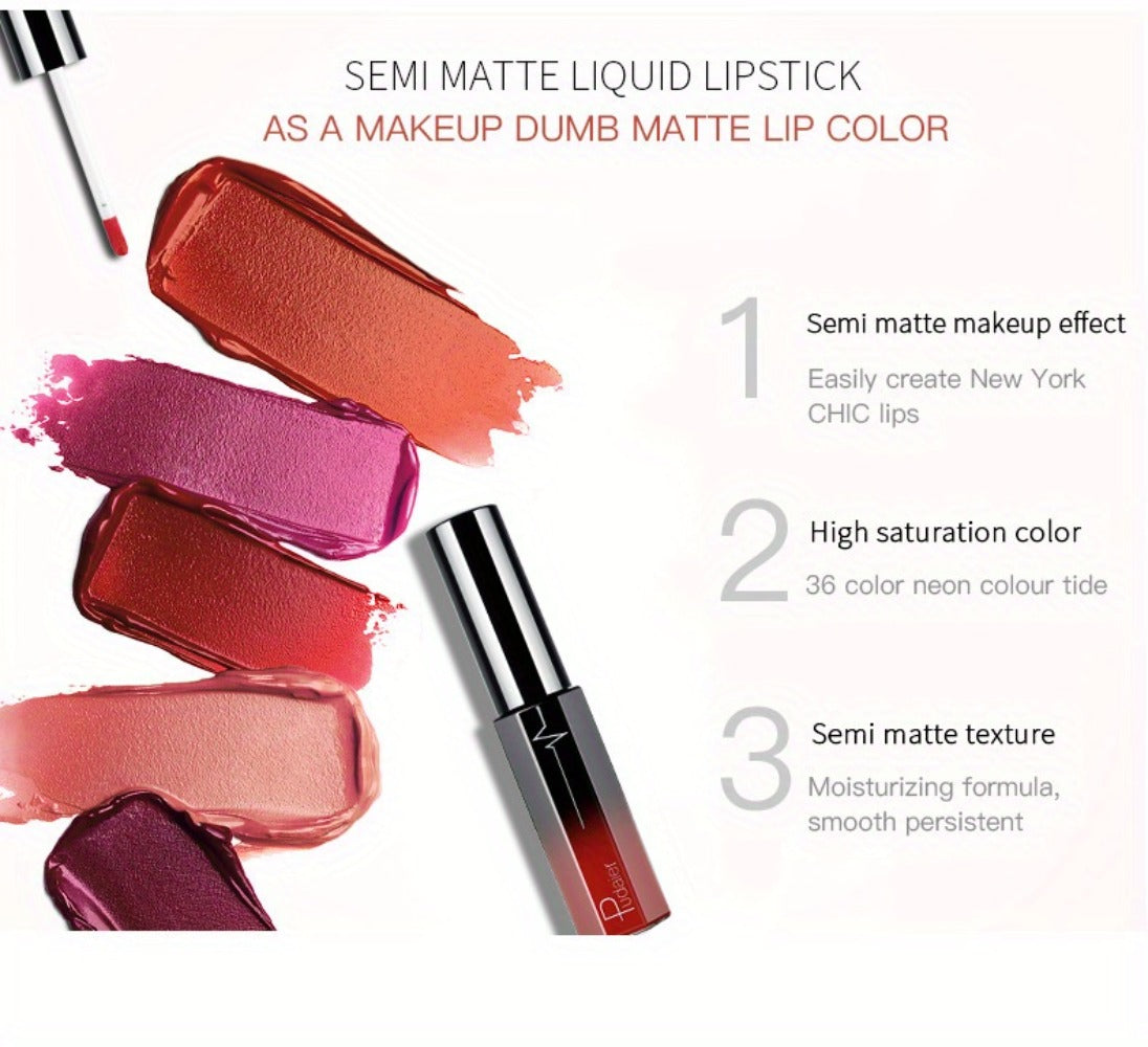 Matte Liquid Lipstick Velvet Finish 24H Waterproof Anti-Smudge – High Pigment Cup-Proof Long-Lasting Lip Glaze 20+ Bold Shades for All Skin Tones Women Pudaier