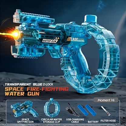 Electric Water Gun High Pressure Automatic Squirt Blaster with LED Flash & USB-C Rechargeable – 40ft Long Range Rapid Fire for Kids Teens Adults, Pool Beach Backyard Summer Outdoor Toy Gift