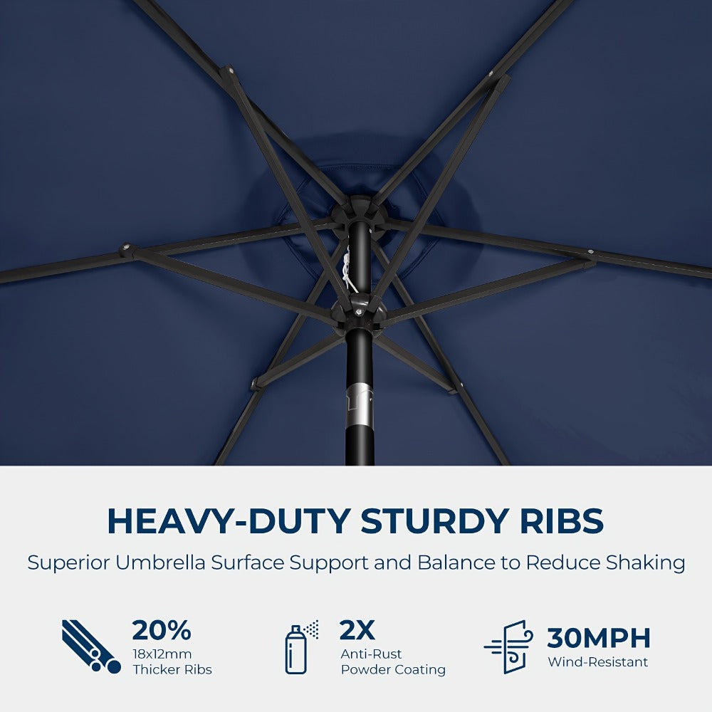9-Foot Metal Patio Umbrella with Tilt Adjustment and UV Protection detail image - detail view 13