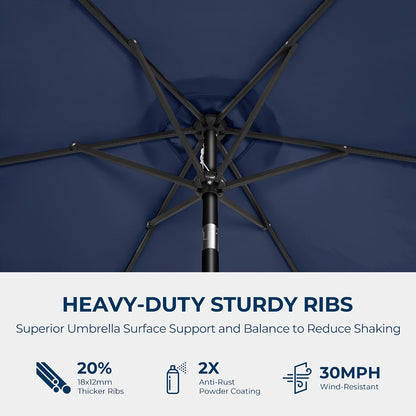 9-Foot Metal Patio Umbrella with Tilt Adjustment and UV Protection detail image - detail view 13