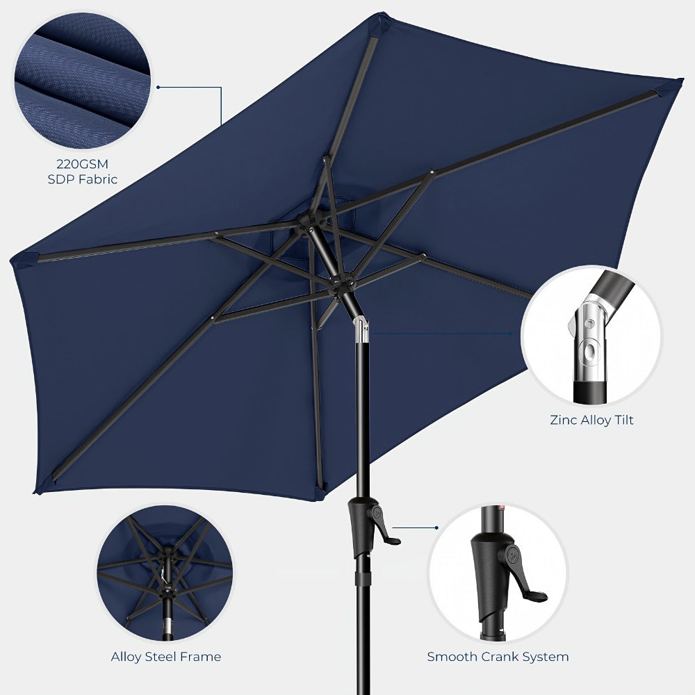 9-Foot Metal Patio Umbrella with Tilt Adjustment and UV Protection detail image - detail view 15